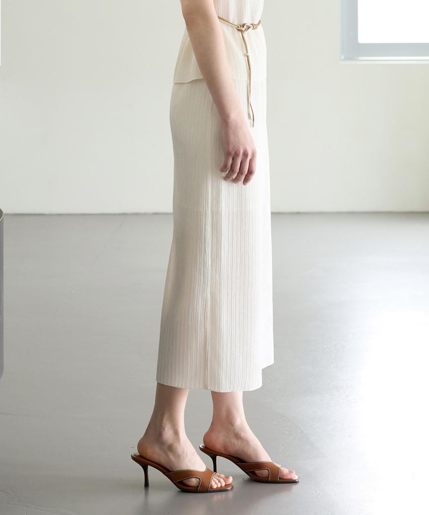 Ollibeudeollibeu H-Line Pleated Elastic Skirt Ow6Ms4580