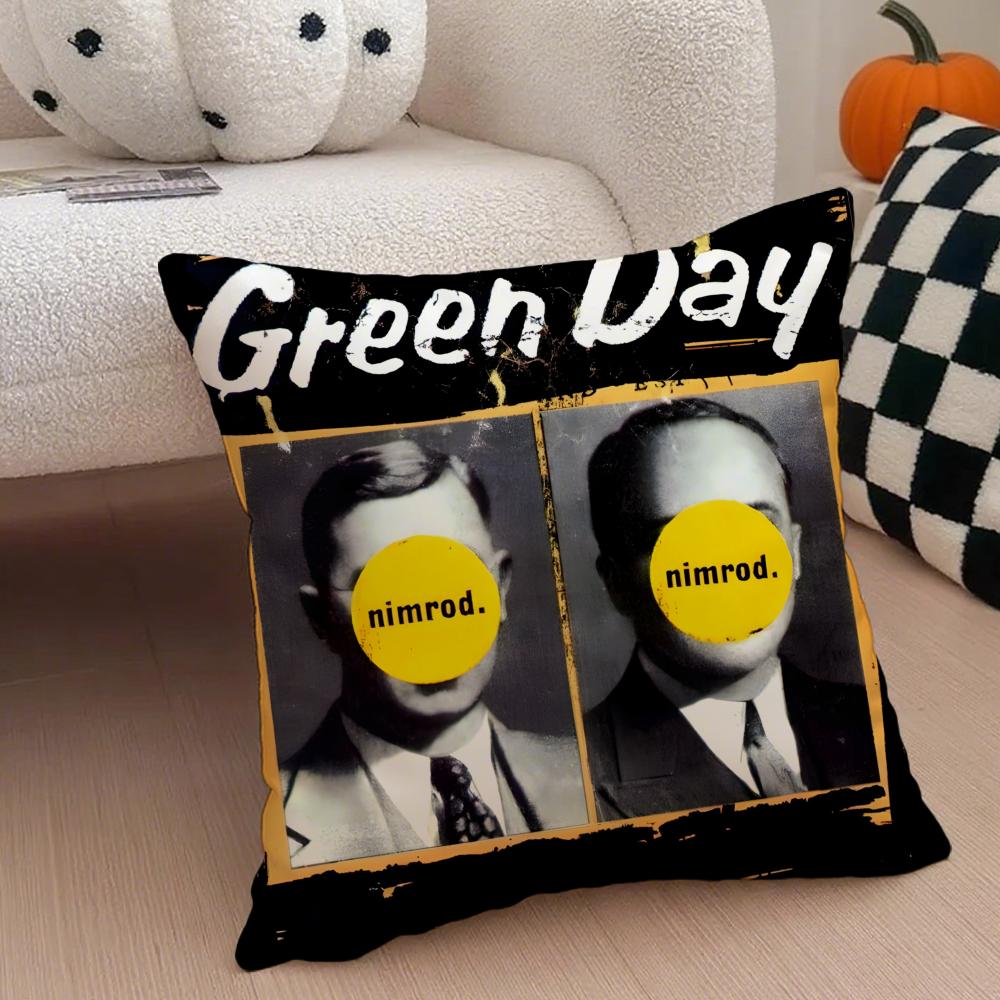 G-Green D-Day Band Album Pillow Case Anti-dustmite Pillowcase Invisible zipper silky short plush Sofa cushion cover