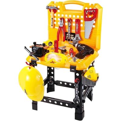 JAFUA Toy Tool Set Pretend Play Mini Workbench 3IN1 Suitable Building Includes Screws Storage Trunk Ages 8 Up Boys Gears Screwdriver Tool-shaped Toy.