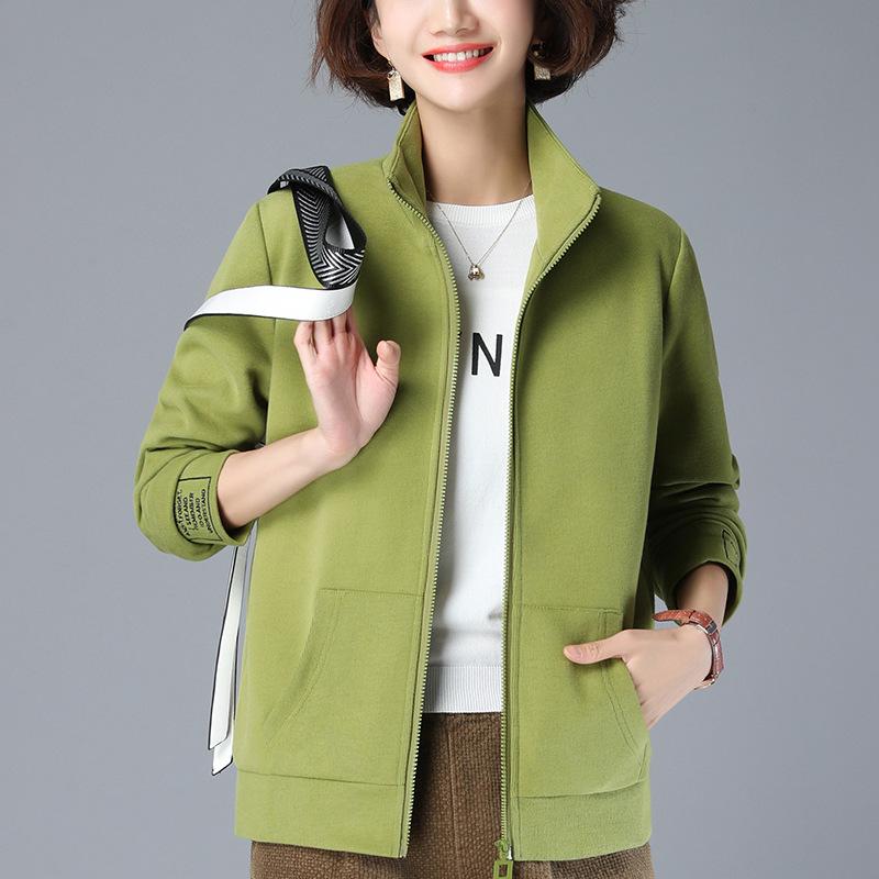 Women's 2024 Early Autumn Fleece Short Zipper Cardigan - Korean Style, Loose Fit, Fashionable Hoodless Jacket