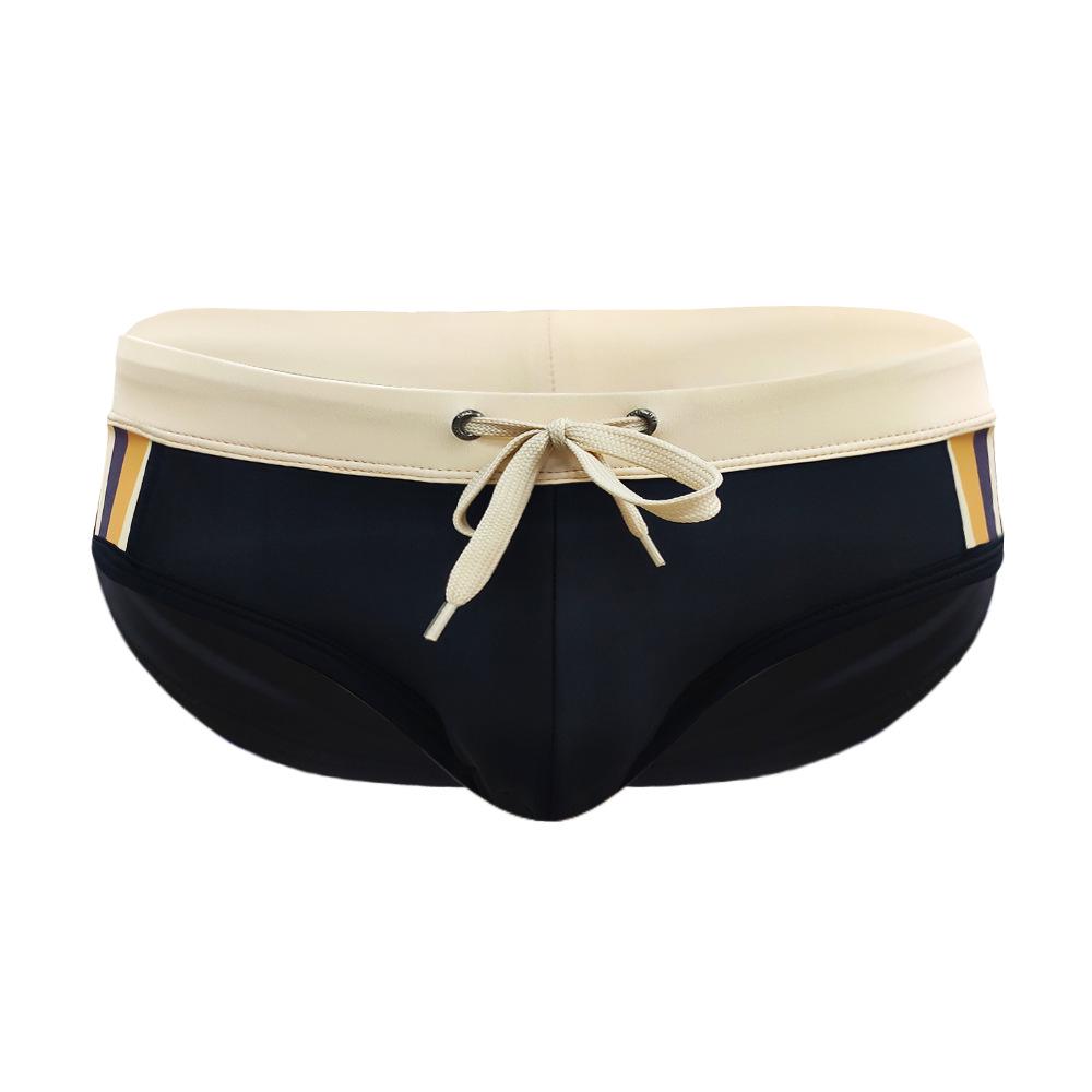 UXH Men's Color Block Stripe Triangle Swim Briefs