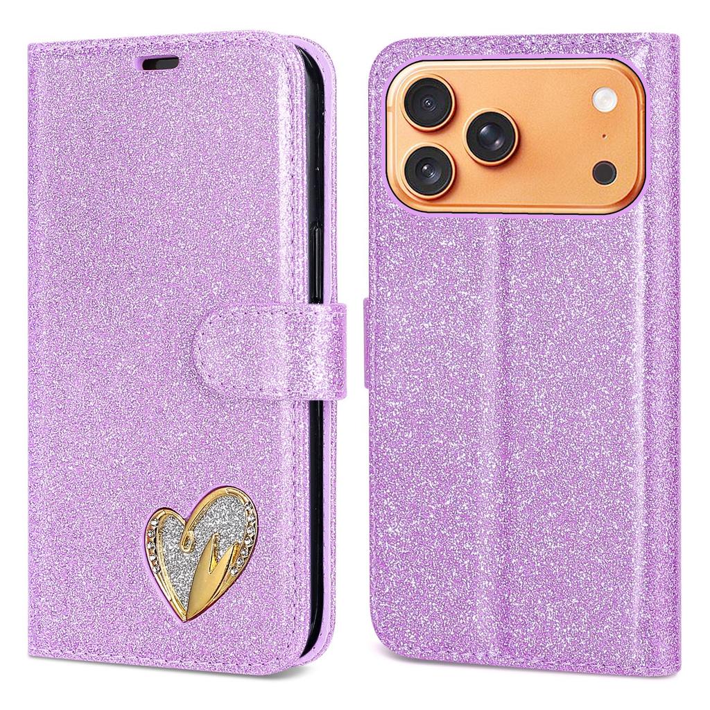 Luxury Flip Glitter Phone Case For iPhone 17 Pro Max 16 15 14 13 12 Mini 11 XR X XS Plus SE 2025 Bling Leather Book Wallet Cover