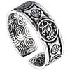 Adjustable Open Ring Men Women With Four Mythical Beasts Motif Vintage Hip Hop Style Plated Finger