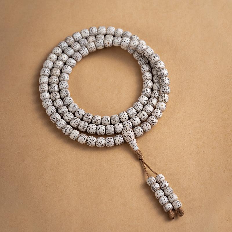 Natural Star Moon Bodhi Seed108Old-style Buddhist Prayer Beads, Long String of Beads with Blank Spaces, High-density Bracelet, Vintage Style