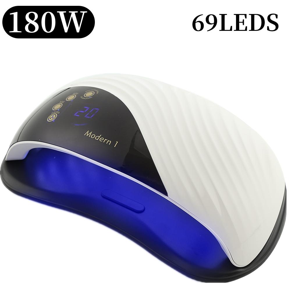 268W Modern1 UV Gel Nail Lamp LED Nail Dryer LCD Display Ice Lamps Curing Gel Polish Two Hands Lamp 69pcs Beads  With Fan