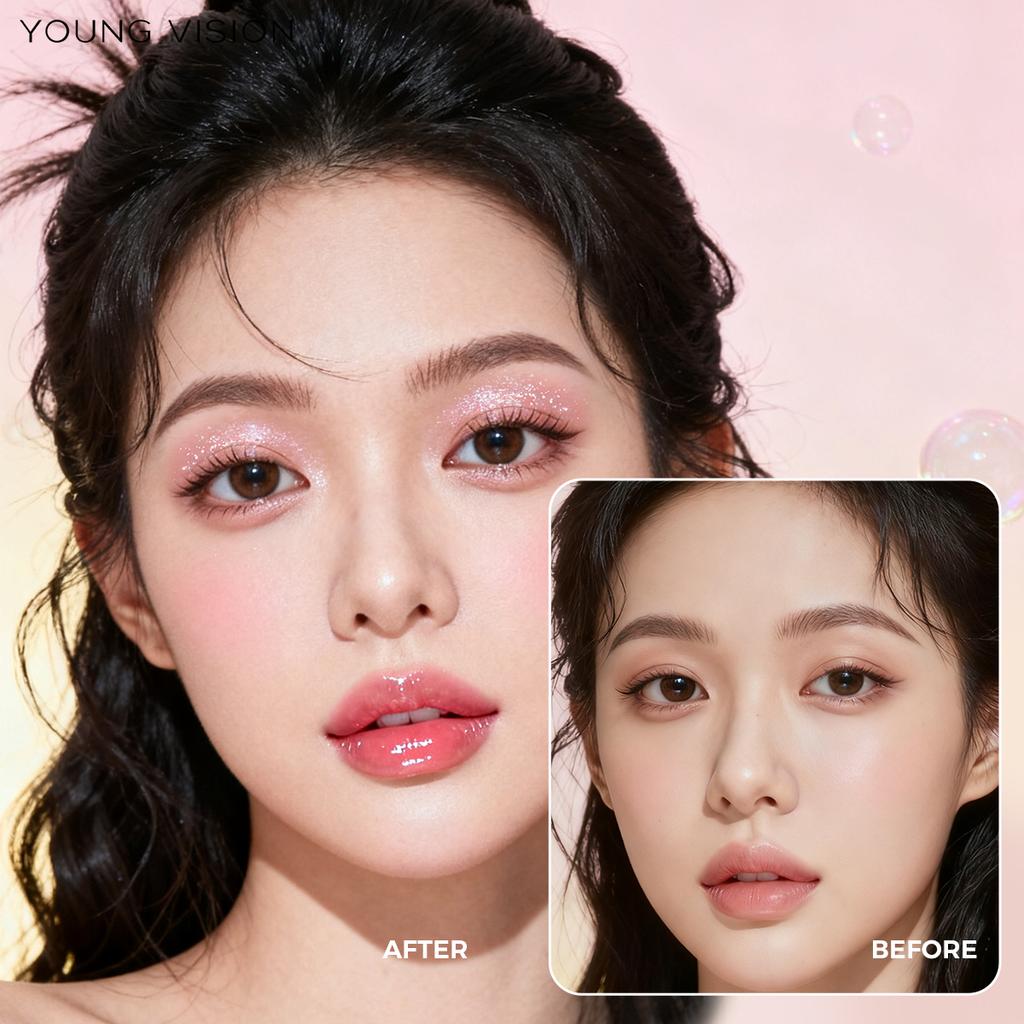 6-kleurige Driehoek Vloeibare Oogschaduw, Parelmoer Fijn Glitters, Heldere en Glanzende Vloeibare Oogschaduw, Gezichtsmake-up, Roze Paarse Sexy Oogschaduw