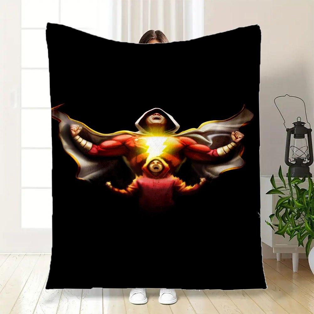 Shazam! Superhero Hoodie Transform into the Lightning Fast Hero!Blanket Flannel Throw Blanket for Sofa, Bed, Travel, Camping, Office, Couch, Chair