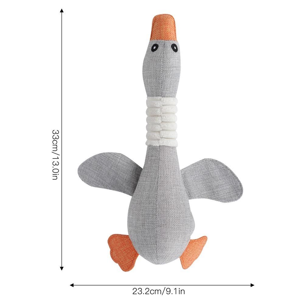 Linen Fabric Goose Pet Toy Goose Shaped Cat Molar Toy Stuffed Animal Toy Daily Chewing серый