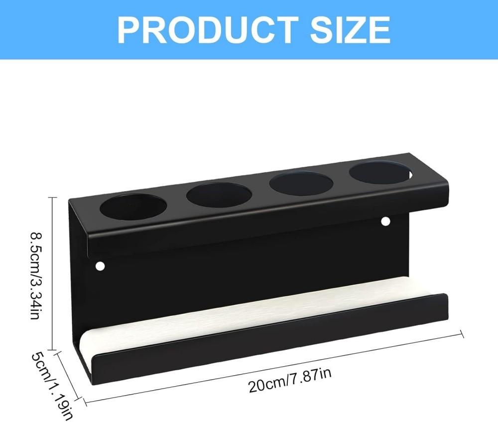 

Black Wall-mounted Electric Toothbrush Holder with Absorbent Diatomaceous Earth Base for Bathroom Use No Drilling Required