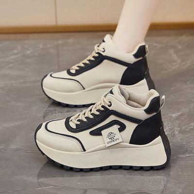 High-top Dad Shoes for Women Korean Version of Autumn Students Running Comfortable Sports Thick-soled Heightening Casual Shoes for Women