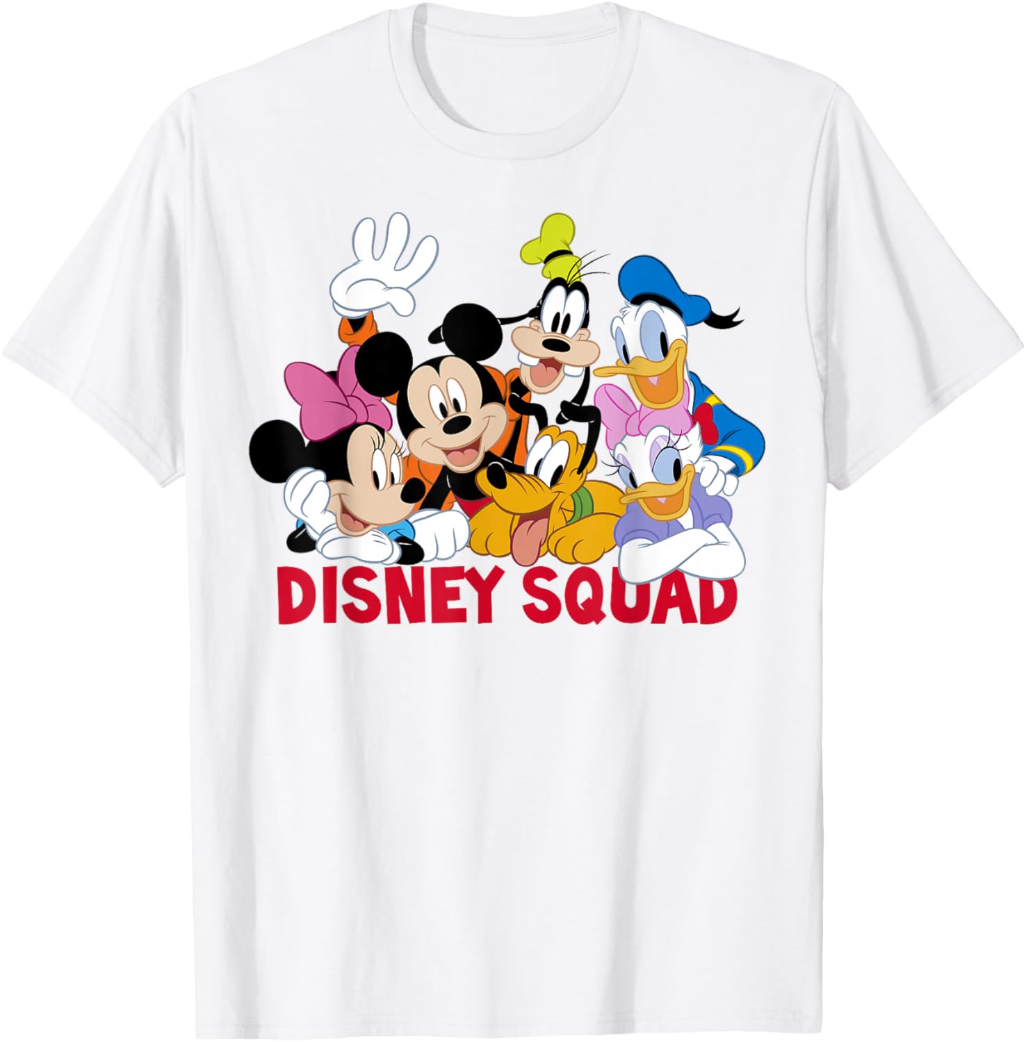 Семейная футболка Disney Squad с принтом Микки Мауса, Минни Маус, Дональд Дак, хлопковая, с коротким рукавом, повседневная S