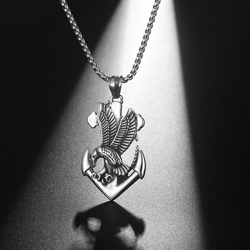 

Ожерелье Laoying Ретро Якорь Мужской Кулон 50CM(Necklace Size) серебряный