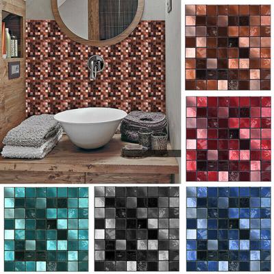 25pcs Mosaic Wall Sticker Self-adhesive Tile Stickers Bathroom Waterproof Kitchen Decor