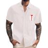 Men's Vintage Button Down Bowling Shirts Short Sleeve Summer Beach Shirt