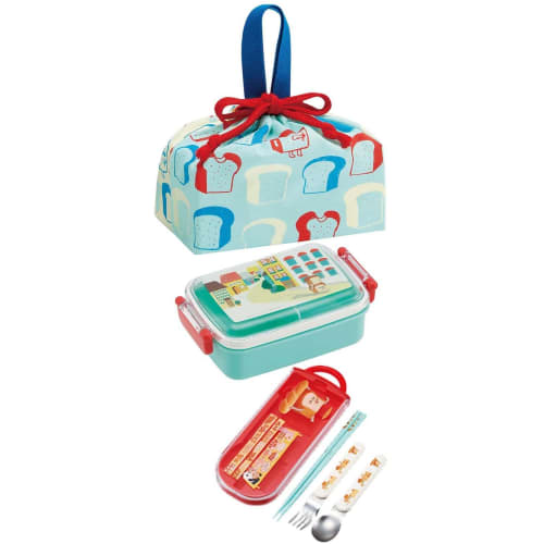 Skater Children's Drawstring Lunch Bag, Made in Japan, Bread Thief Design, KB7-A, for Boys and Girls