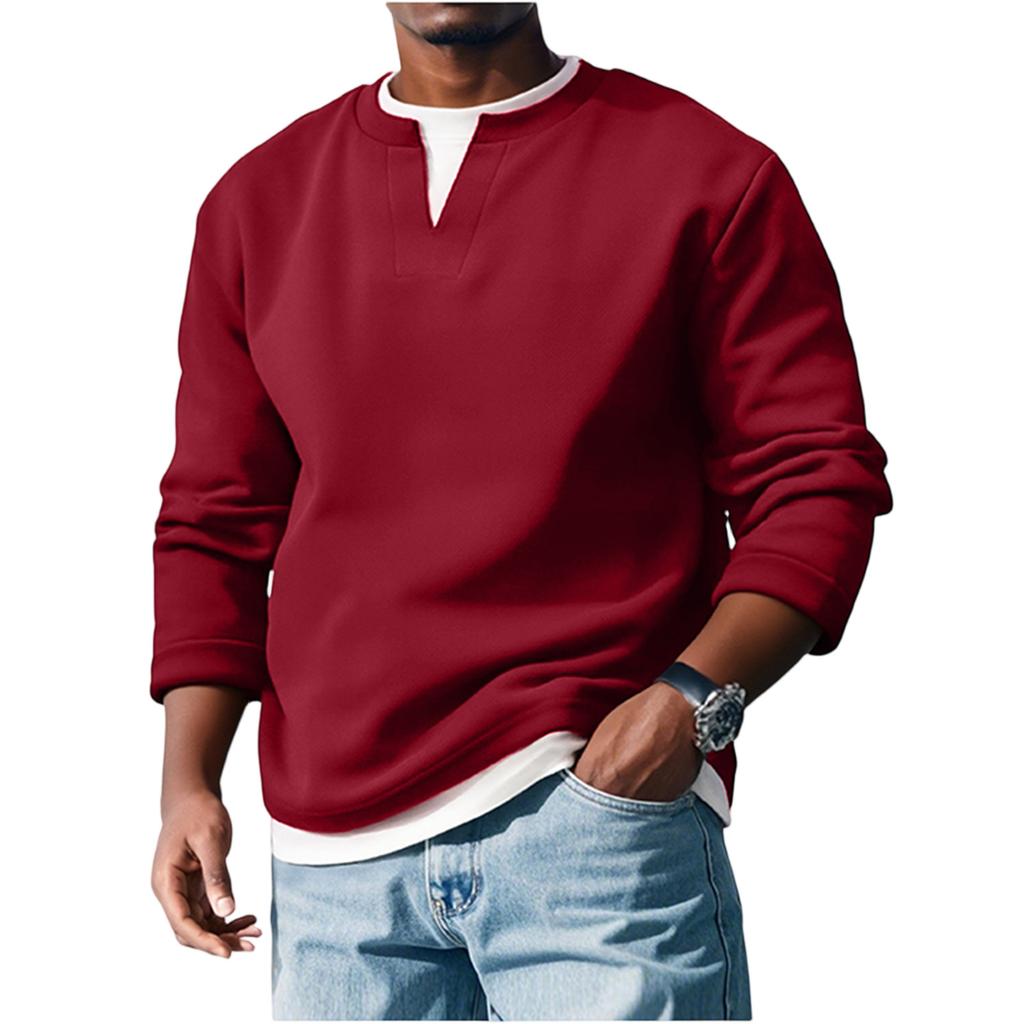 Men'S Button Up Long Sleeved Fashionable Casual Sports Top