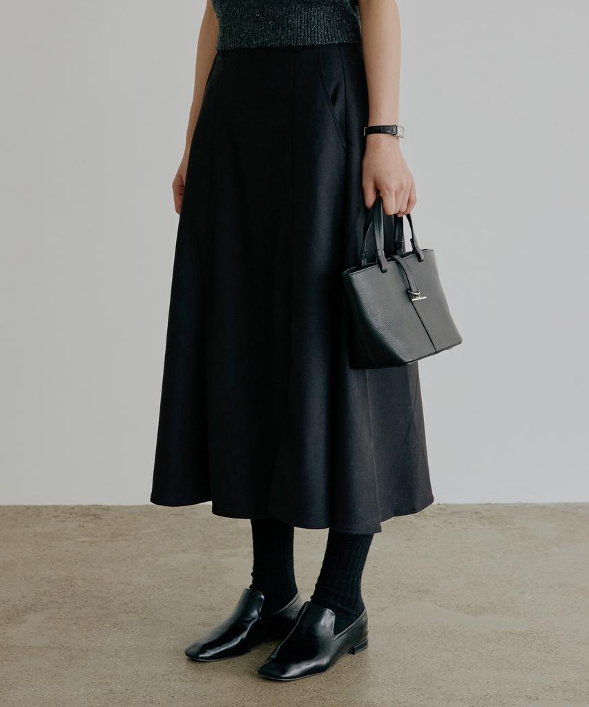 Artid Flare Long Skirt_Black