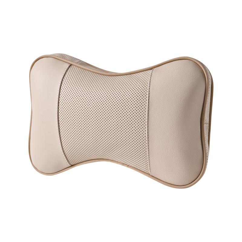 Customizable Genuine Leather Car Seat Neck and Backrest Pillow 30x18x10