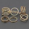 6Pcs/Set Women Golden Tone Stack Plain Slim Band Midi Ring Spiral Knuckle Rings