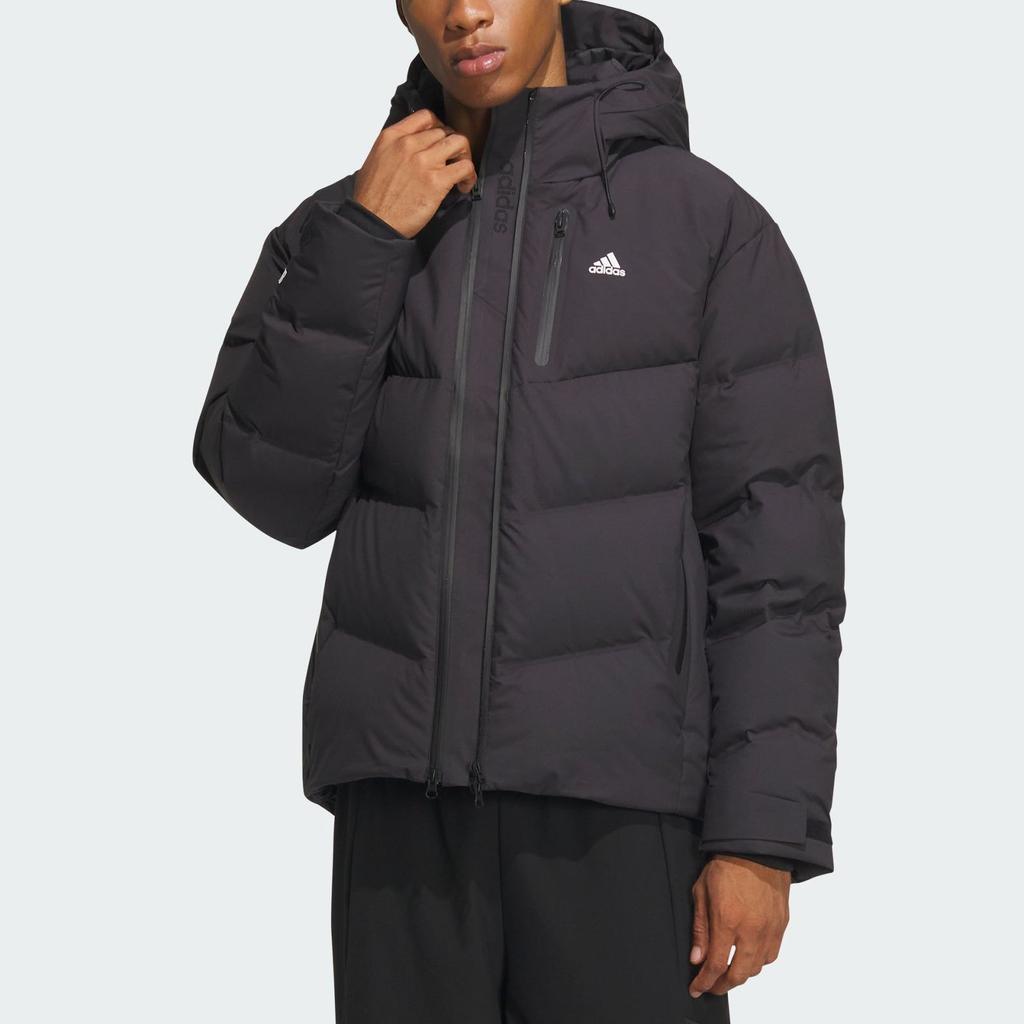 Adidas 800 Fill Solid Color Sports Casual Hooded Down Jacket Unisex Jacket Black IW0782