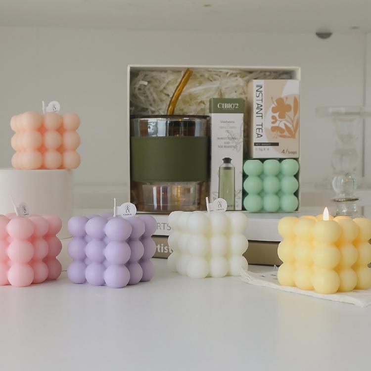 Modern Cube Scented Candle Shaped ChicHome Decor Birthday Gift for Girls