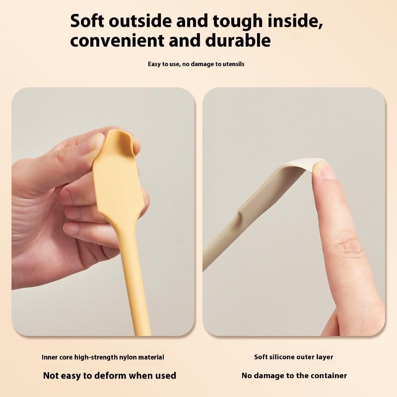 2 Stück Mini Silikon Schaber Doppelseitig Zwei in Eins Spatel Marmeladenglas Kosmetikflasche Schaber Löffel Set Für Marmelade Würze