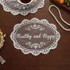 28 Cm Lace Coaster Embroidery Retro Lace Placemat Dust Cover Towel Coffee Table Mat Decoration