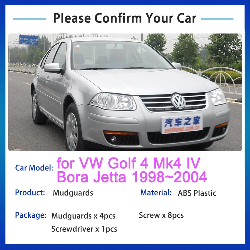 4x Mudguards for VW Golf 4 Mk4 IV Bora Jetta 1998~2004 Accessories Volkswagen 2003 2002 2001 Mudflap Splash Guards Wheels