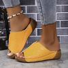 Summer New Slope Heel Platform Slippers Open-toed Fish Mouth Sandals Foreign Trade Women's Shoes Large Size Cross-border Cool Slippers