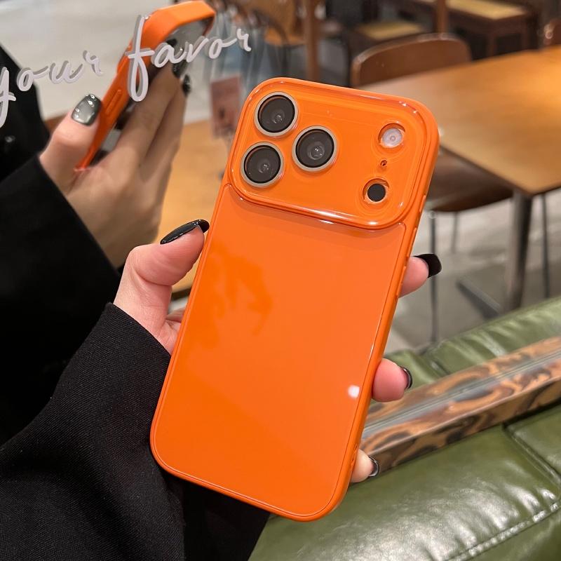 Custodia a Finestra Grande in Vetro Temperato a Specchio di Lusso per iPhone 17 16 15 14 13 12 11 Pro Max Protezione Lente Cover Telefono Antiurto