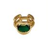 Elegant Geometric Design 925 Silver Emerald Inlay Ring For Trendy Women Fashion Style
