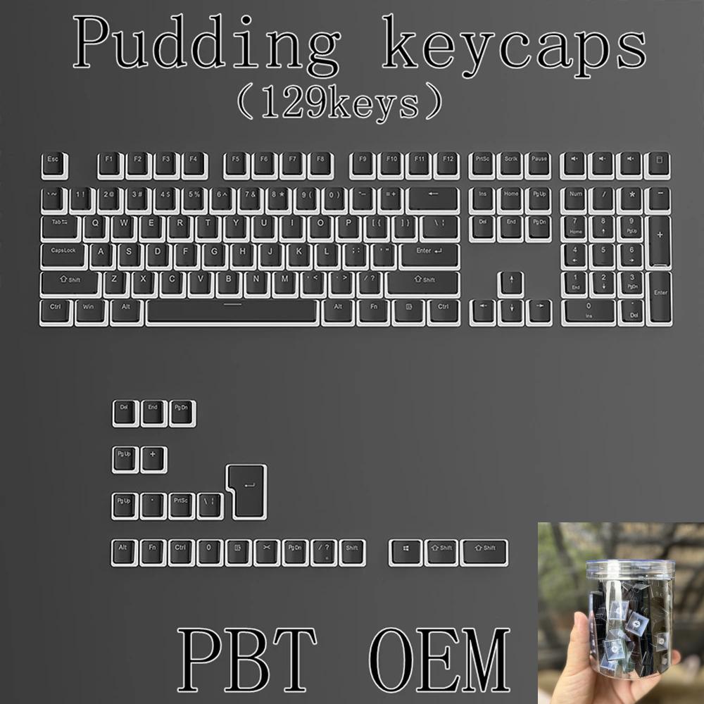 Xiaomi 129 Keys Pudding Keycaps For Cherry Mx Switch Mechanical Gaming Keyboard OEM Profile PBT Double Shot Keycap RGB Backlit Key Caps