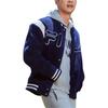 Fila Letter Color Block Single-Breasted Long Sleeve Baseball Jacket Men Jackets Deep-Dark-Blue F11M349502F-DB