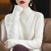 TIFICY Women's Fashion Casual Fall Winter Solid Color Print Long Sleeve Half Turtleneck Tops Women's Clothing Woolen Knitwear Sweaters