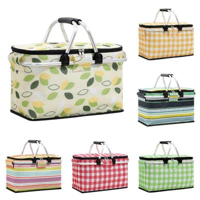 Multifunctional Outdoor Picnic Basket with Ice Pack – Large Capacity, Handheld, Folding Storage for Fruits and More