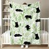 Large Bear Forest Print Jungle Wildlife Blanket Throw Nursery Decor Green Foliage Cute Animal Bedding 150X200Cm