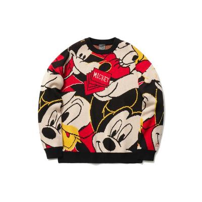 Li-Ning Disney Co-Branded Sports Fashion Series Mickey Pattern Loose Long Sleeve Sweater Unisex Sweater Black AMBR002-1