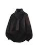 2025 Winter Men's High Neck Pullover Knitwear with Scarf