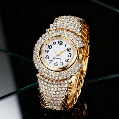 Elegant Diamond Women Watches Gold Watch Ladies Wristwatches Luxury Brand Rhinestone Women Bracelet Watches Female Relogio