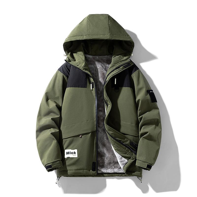 

Куртка для активного отдыха на осень и зиму, мужская мода, универсальный тренчкот для активного отдыха, ветрозащитный бархатный дорожный кемпинг XXXXL армия зеленый