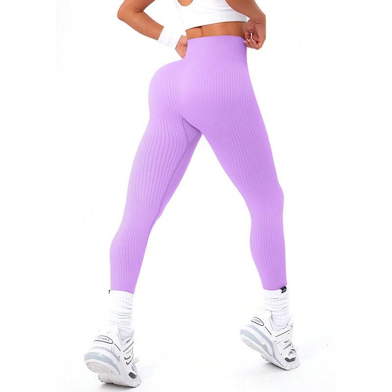 Women's High-Waist Ribbed Yoga Leggings | Hip-Lifting Fitness Pants