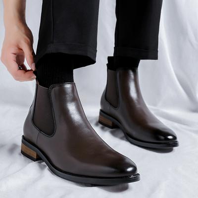 Brandneue Chelsea Boots Herrenschuhe Braun Mode Vielseitig Business Casual Britischer Stil Partykleidung Klassische Schlupf-Stiefeletten