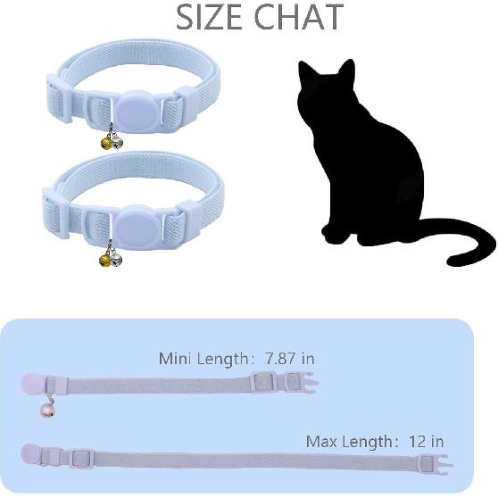 Breakaway Cat Collar with Bell, Safety Buckle Kitten Collar, Elastic Strech Quick Release, Adjustable Lightweight Collars for Girl Boy Cats, Pet