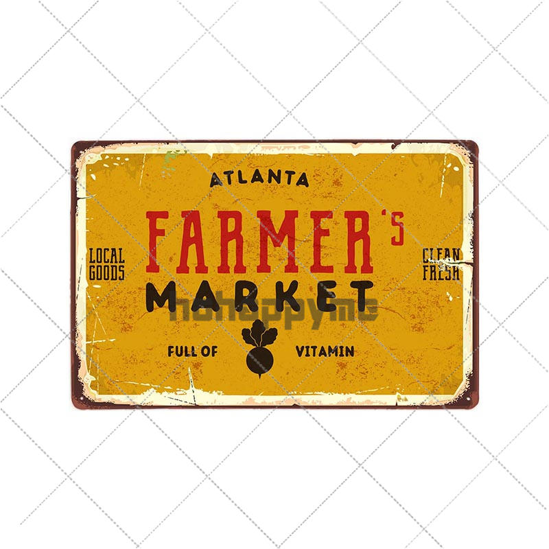 Farm Fresh Tin Sign Plaque Metal Vintage Farmhouse Decor Retro House Decoration Wall Poster 20x30 Cm
