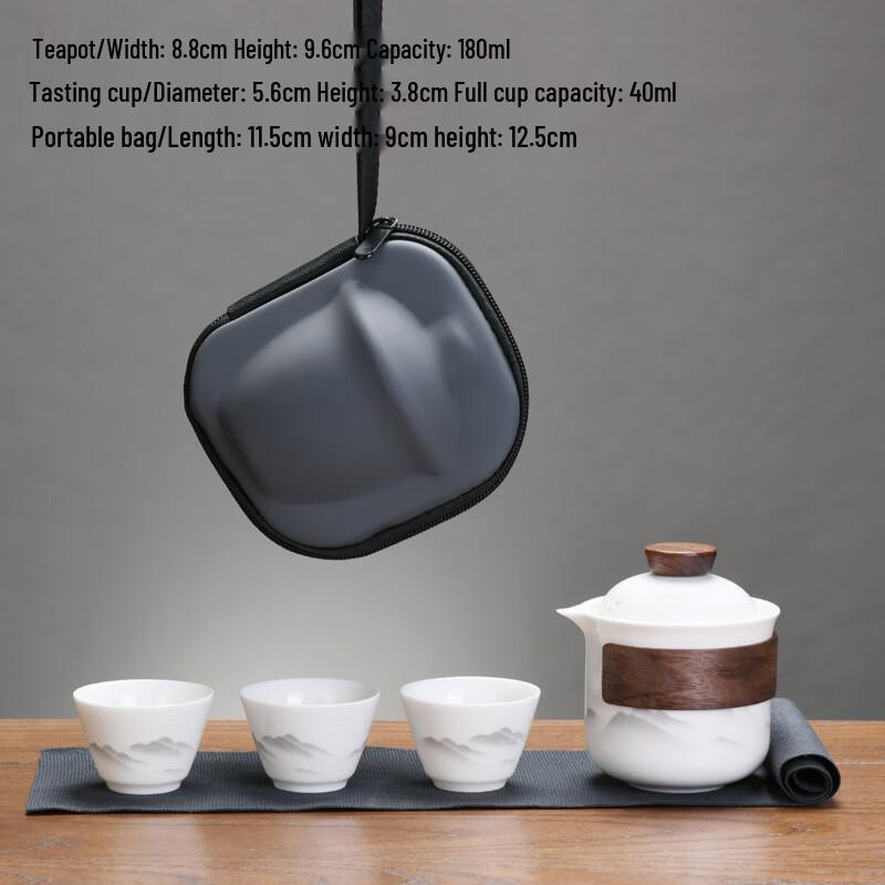 White Porcelain Travel Tea Set