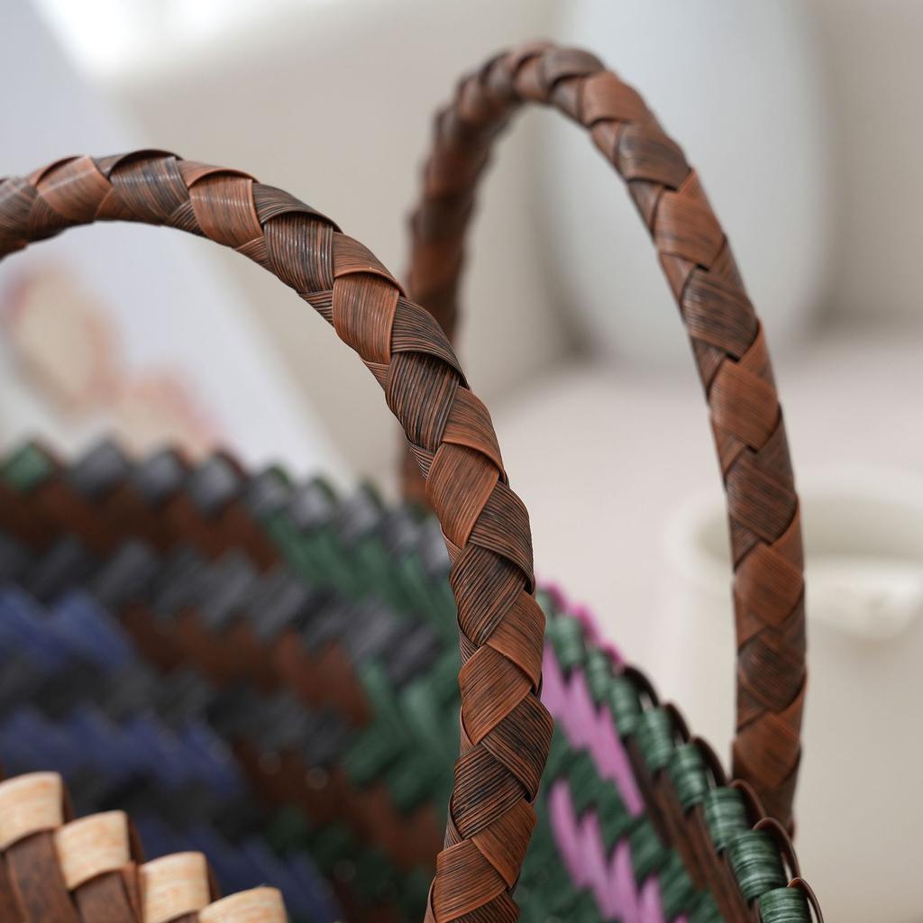 Mid-Autumn Festival gift bag French retro imitation rattan handwoven bag large capacity souvenir handbag beach bag