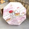 Portable travel umbrella with cute Sanrio character designs, UV-protective folding umbrella.