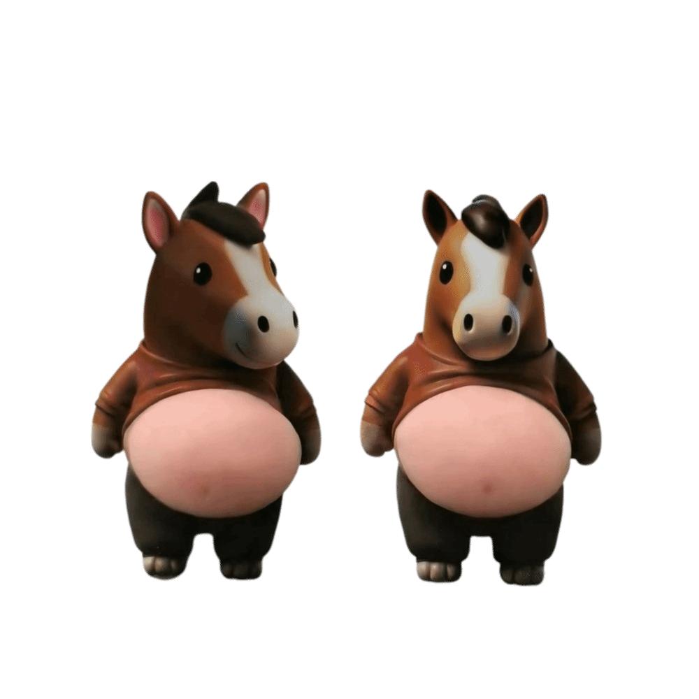 Cartoon Horse Stickers Horse Belly Sticker Squeezeable 3D Stickers Anti-Collision Pads Multifunctional Silicone Self-Adhesive