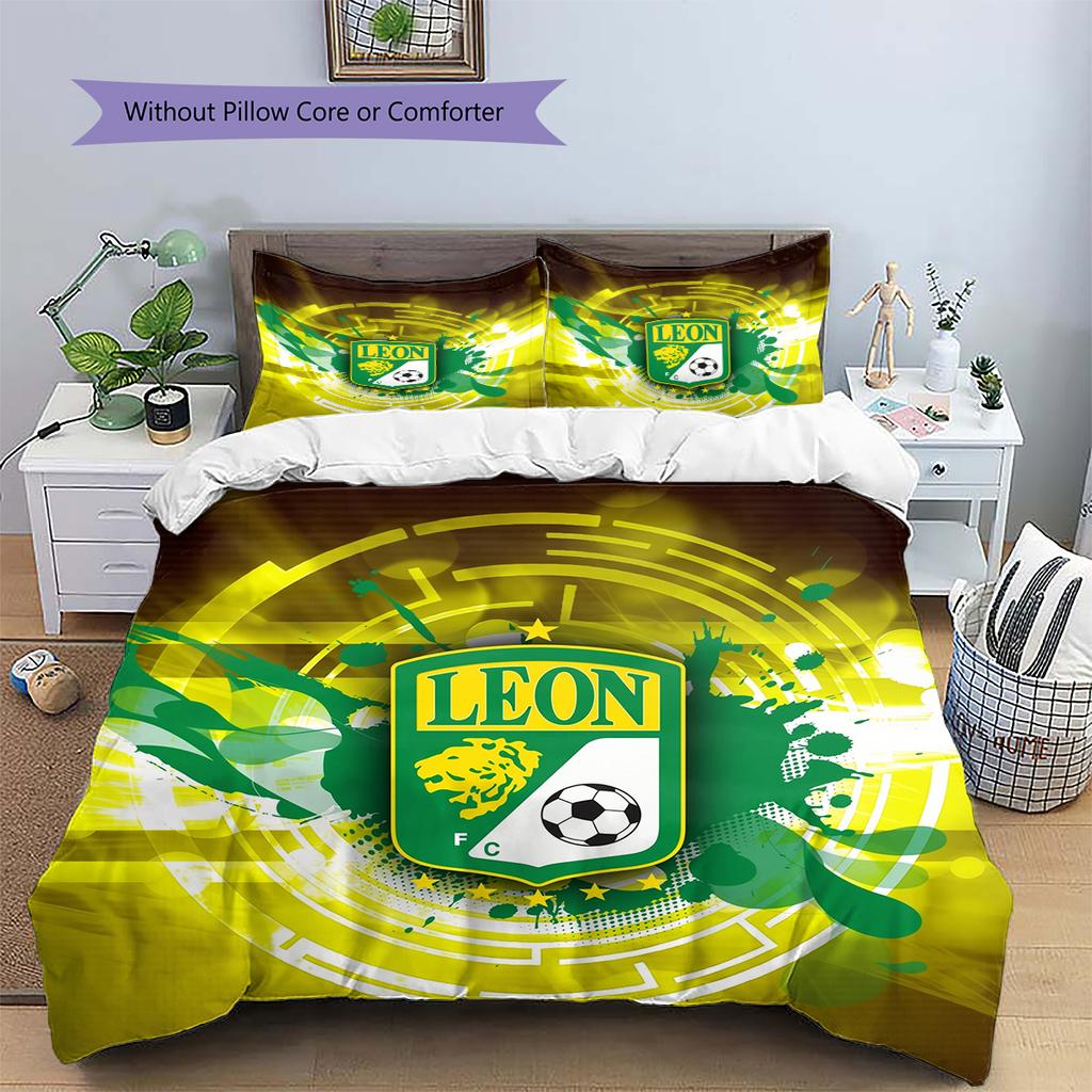 Leon FC Pattern Bedding Home Decoration Birthday Gift (1 * Duvet Cover + 2 * Pillowcase, Without Core)