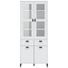 Highboard VIKEN White 80x40x190 cm Solid Pine Wood